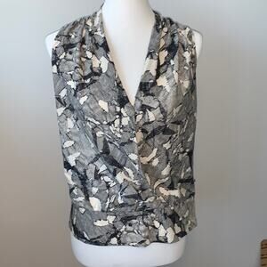Ann Taylor Silk Sleeveless Wrap Blouse Top Sz 2